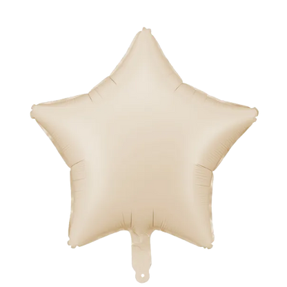 1 ballon - Ster - Satijn - Lichtbeige