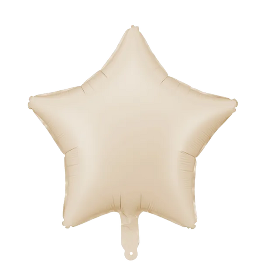 1 ballon - Ster - Satijn - Lichtbeige