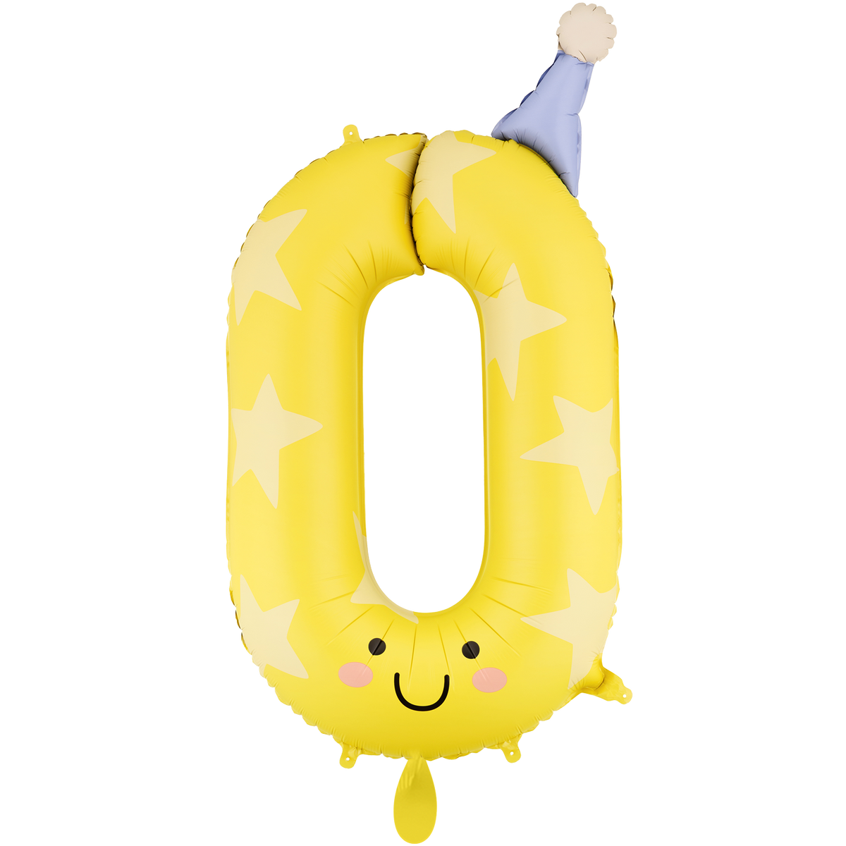1 Ballon XXL - Cijfer 0 - Geel
