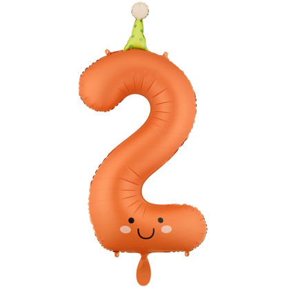 1 ballon XXL - Chiffre 2 - Orange