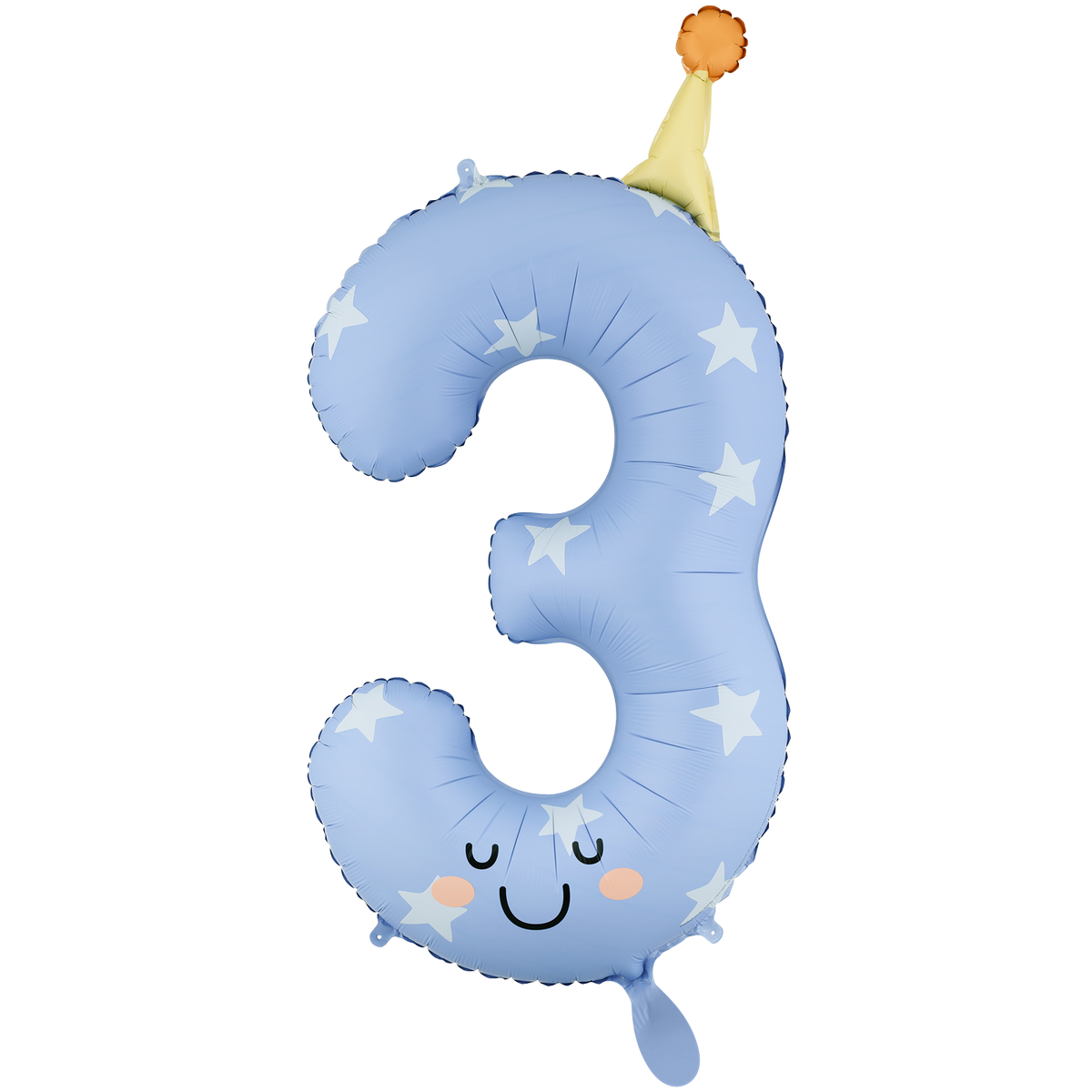 1 ballon géant - chiffre 3 - bleu clair