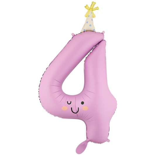 1 XXL-ballon - Cijfer 4 - Lavendel