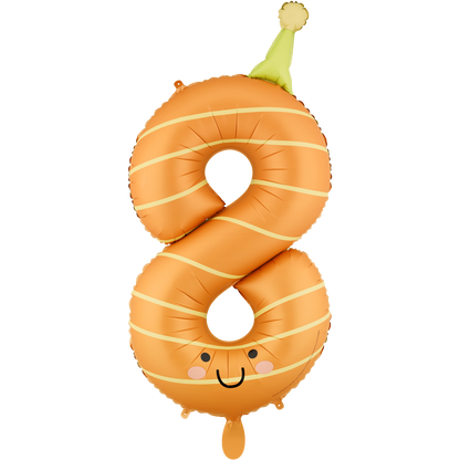 1 Ballon XXL - Cijfer 8 - Oranje