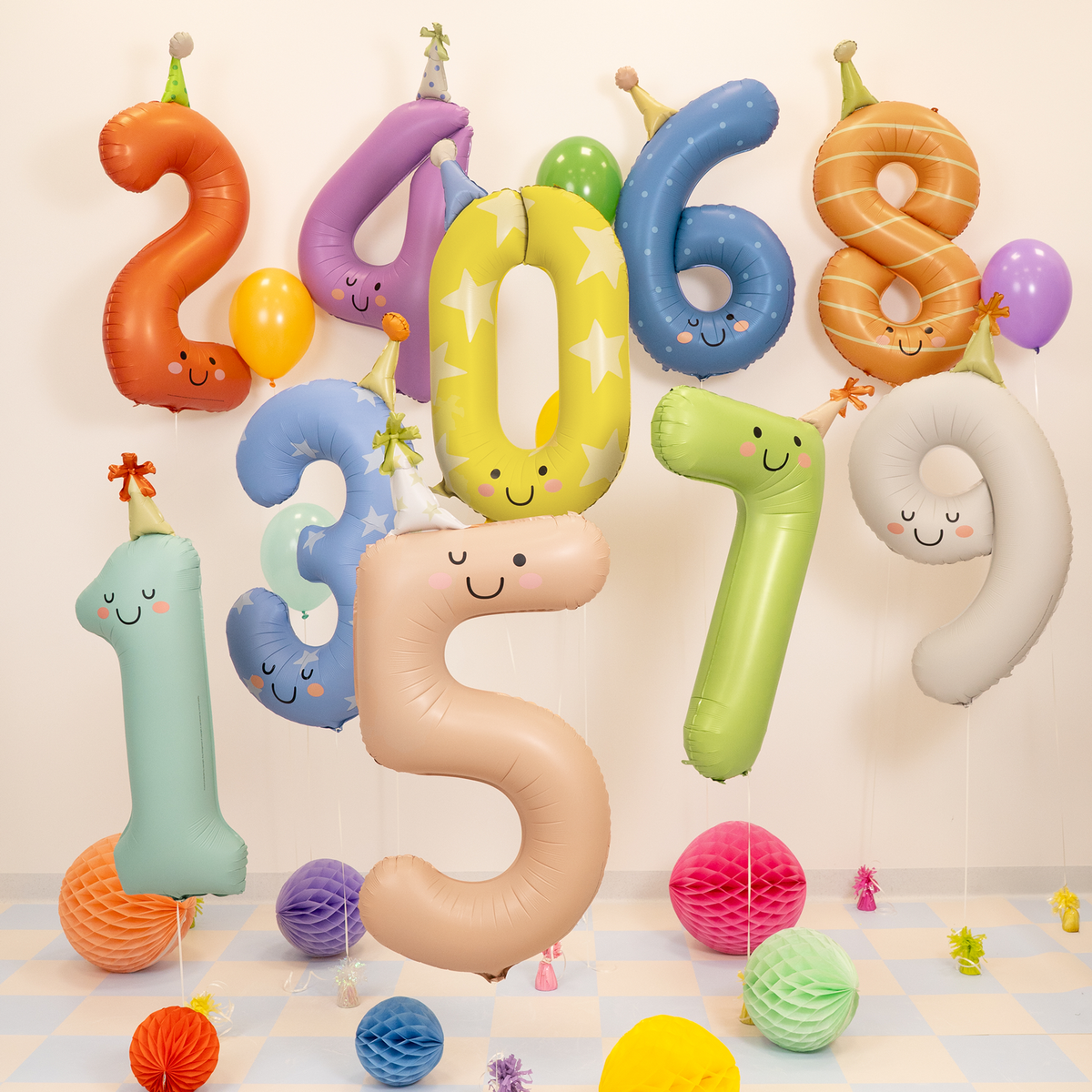 1 Ballon XXL - Cijfer 0 - Geel