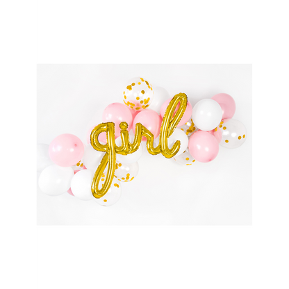 1 Ballon - Inscription - Fille - Or