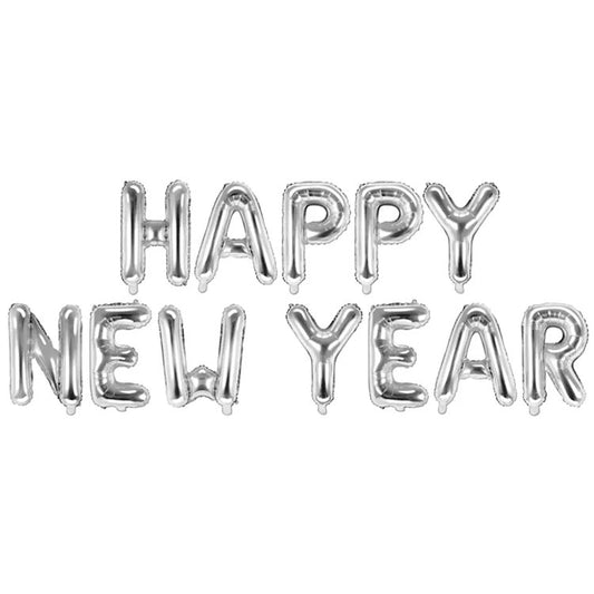 1 ballon - Inscription - Happy New Year - Argent
