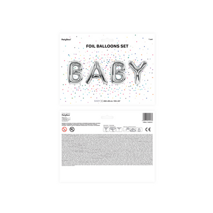 1 Ballon XXL - Lettertype - BABY - Zilver