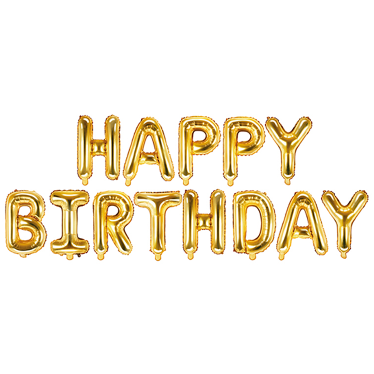 1 Ballon - Inscription - Happy Birthday - Doré