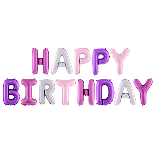 1 ballon - inscription - Happy Birthday - tendance