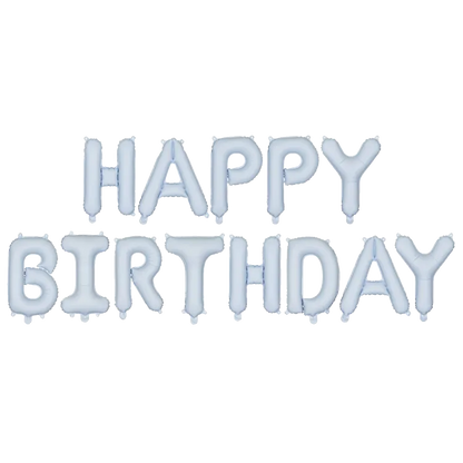 1 Ballon - Inscription - Joyeux Anniversaire - Bleu clair