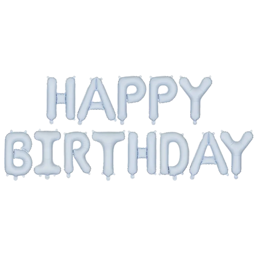 1 Ballon - Inscription - Joyeux Anniversaire - Bleu clair