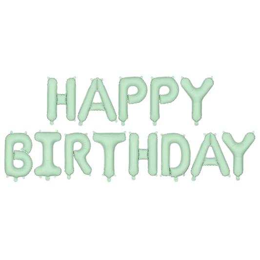 1 ballon - inscription - Happy Birthday - menthe