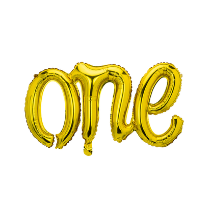 1 ballon - Tekst - one - Goud