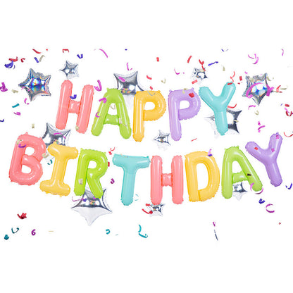 1 ballon - Inscription - Joyeux Anniversaire - Multicolore