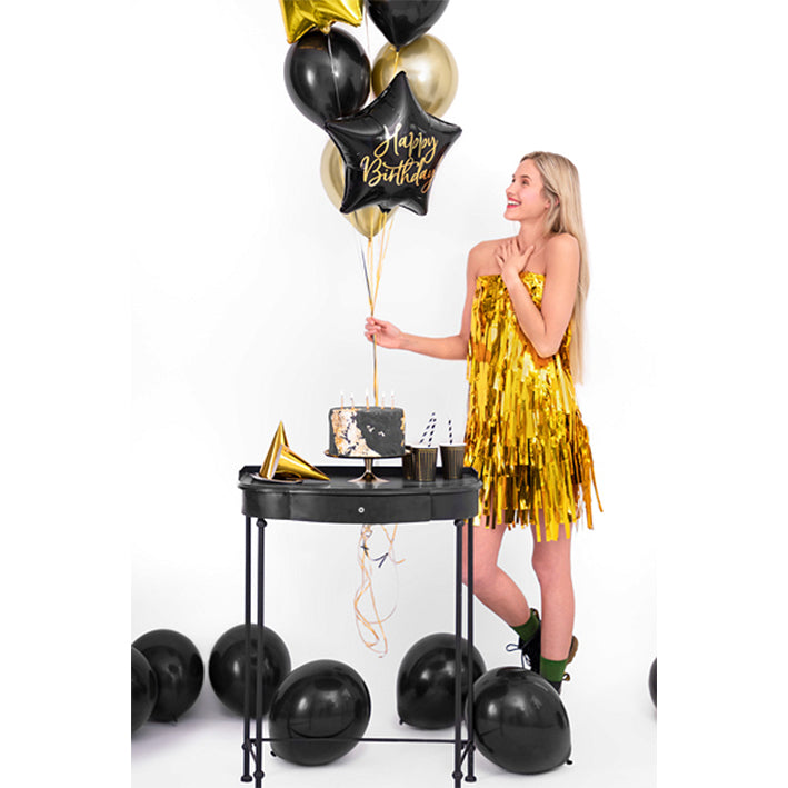 1 Ballon - Joyeux Anniversaire Étoile - Noir