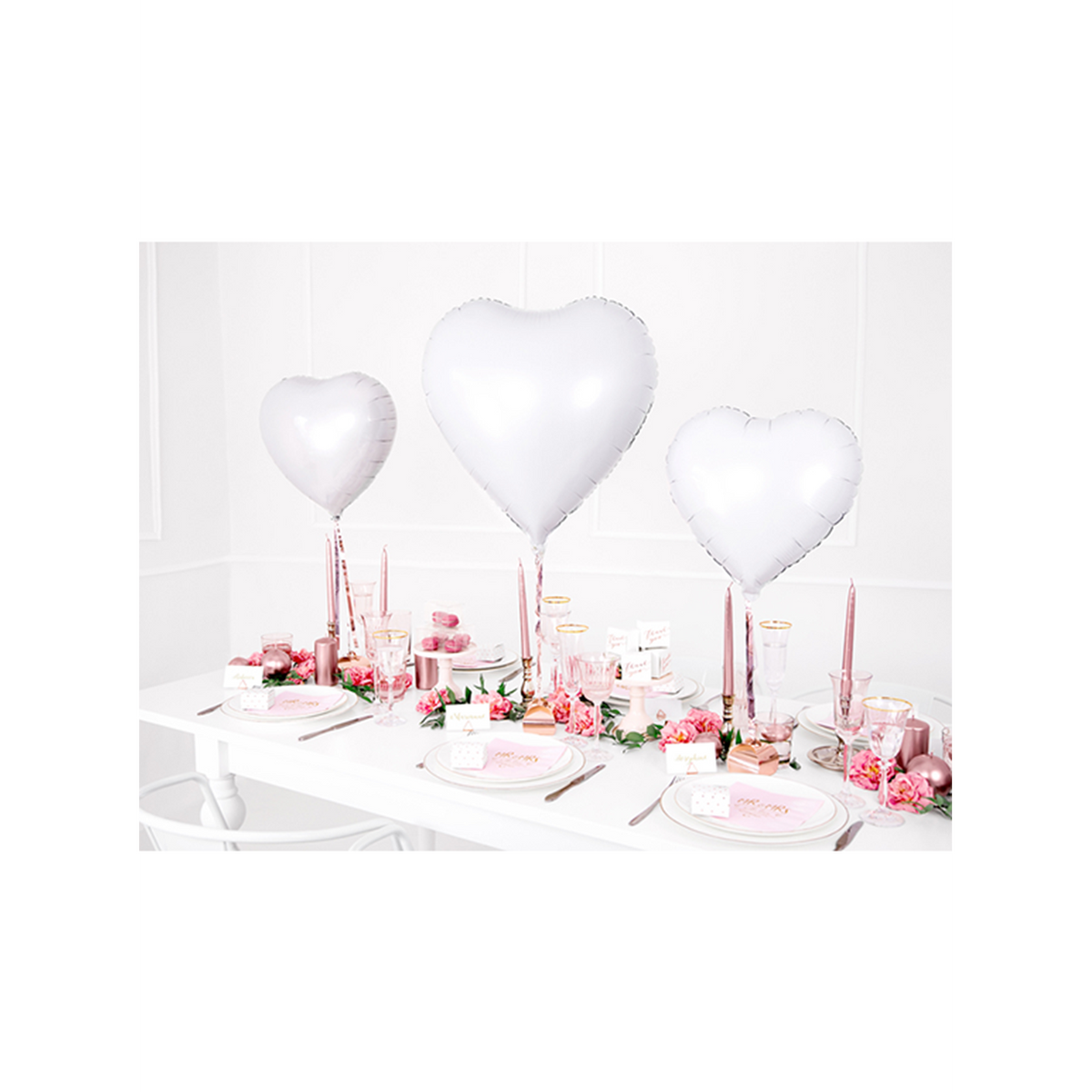 1 ballon - cœur - blanc
