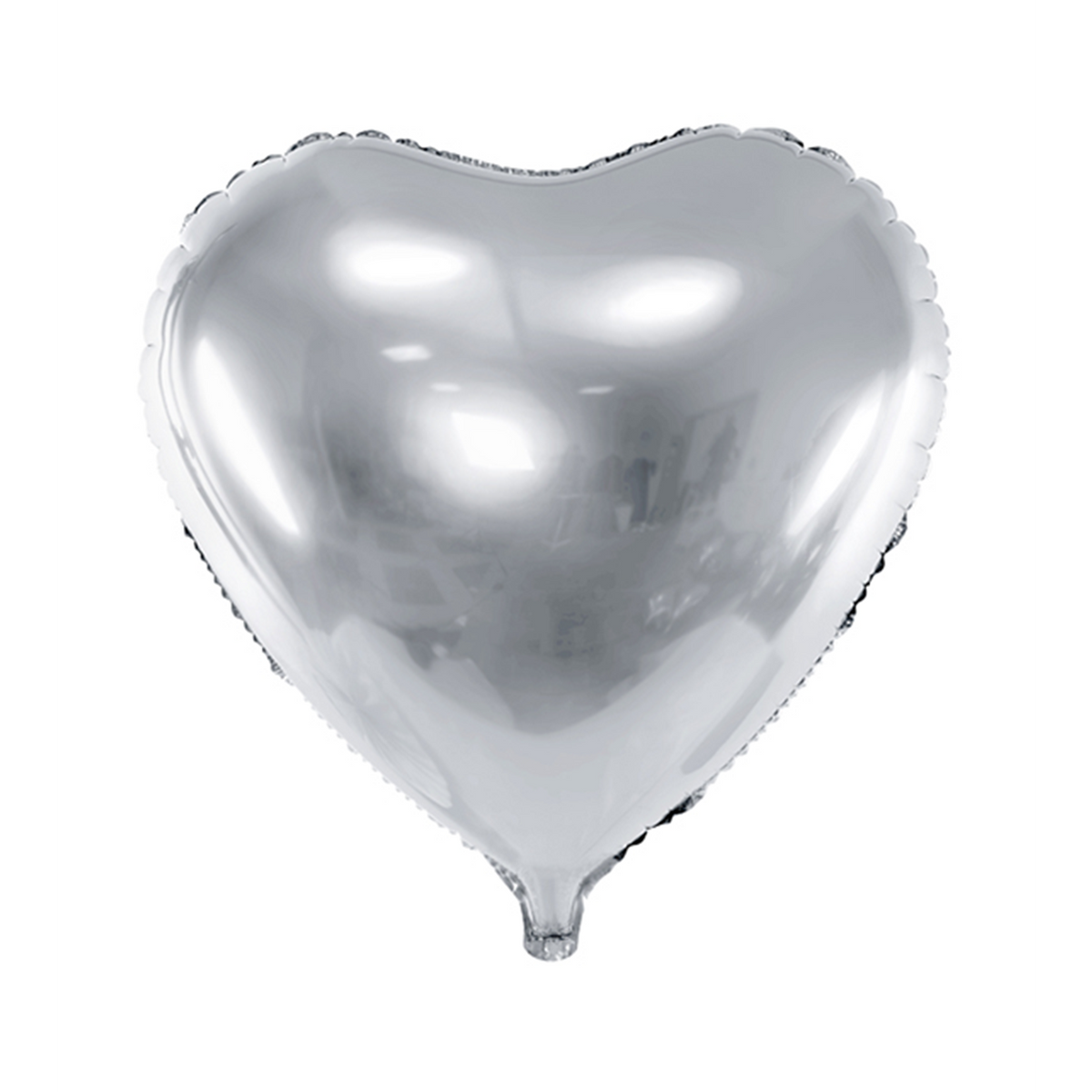 1 Ballon - hart - zilver
