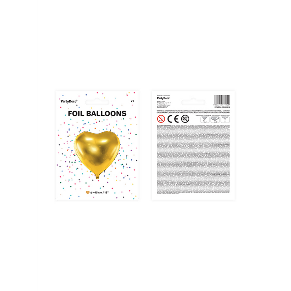 1 ballon - hart - goud