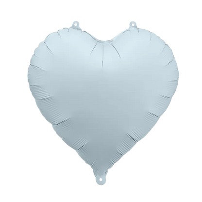 1 ballon - hart - satijn - lichtblauw