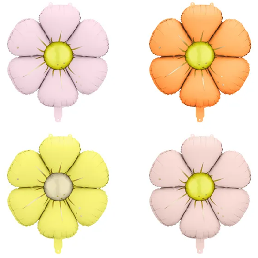 4 ballons en aluminium pour guirlande - Marguerites - Assortiment