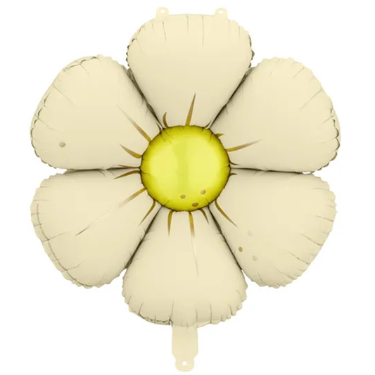 4 ballons à guirlande en aluminium - Marguerites - Crème