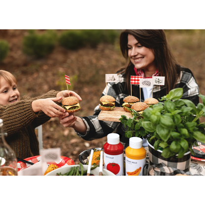 12 pics décoratifs pour barbecue avec petits drapeaux