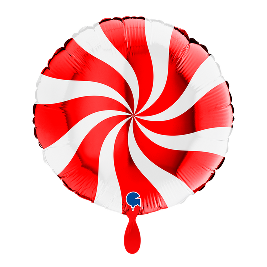 1 Ballon - Spiraal - Wit-Rood