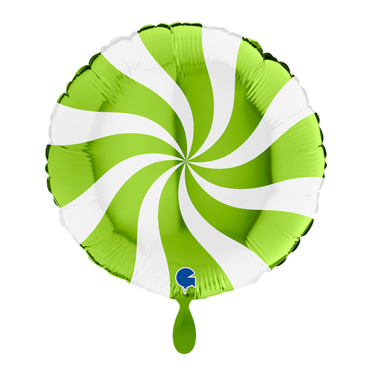 1 Ballon - Wirbelnd - Weiß-Lindgrün