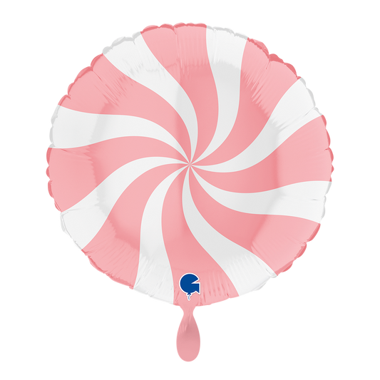 1 Ballon - Swirly - Weiß-Mattrosa