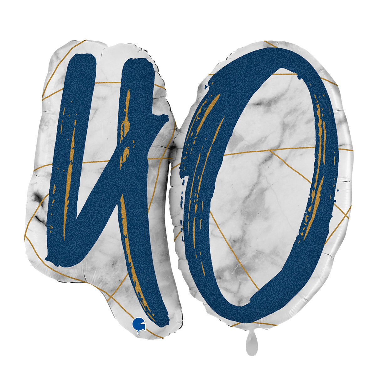 1 Ballon XL - Marble Mate Cijfers 40 Blauw