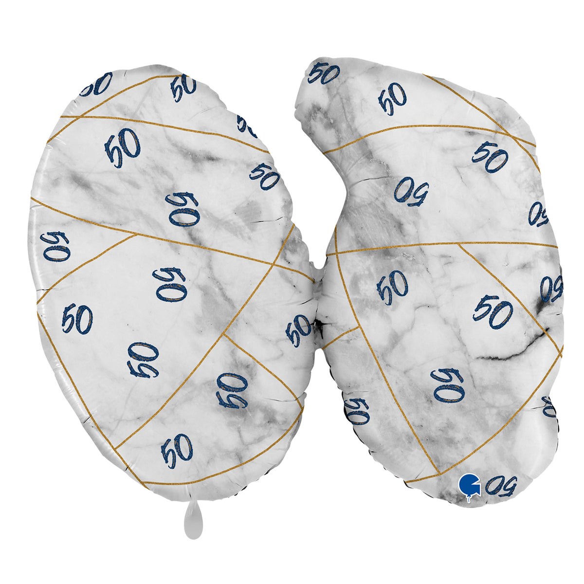 1 Ballon XL - Marble Mate Chiffres 50 Bleu