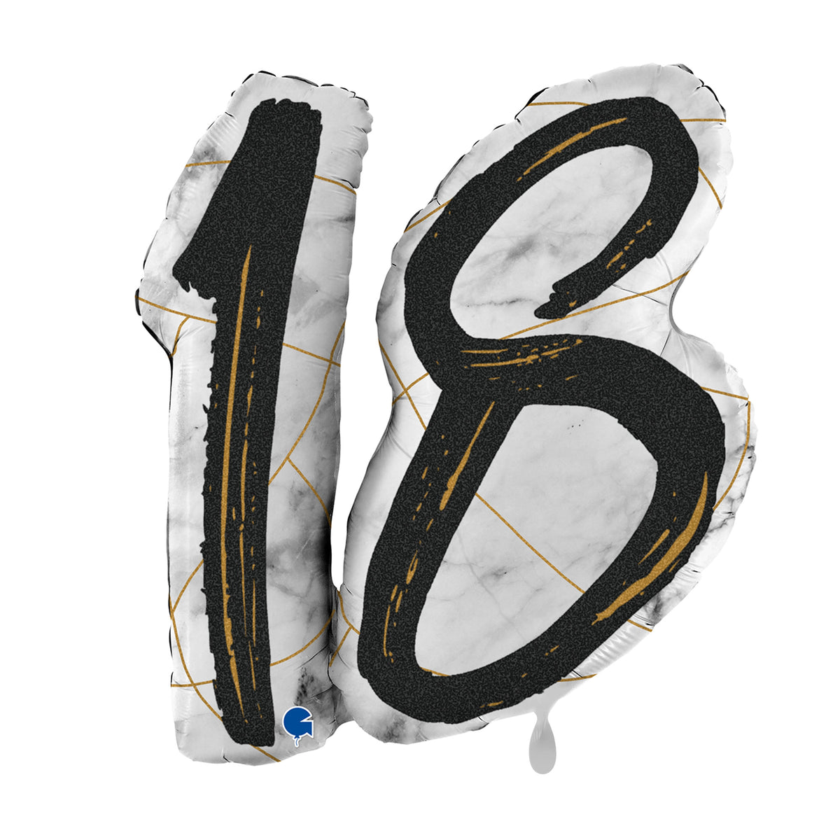 1 Ballon XL - Marble Mate Chiffres 18 Noir