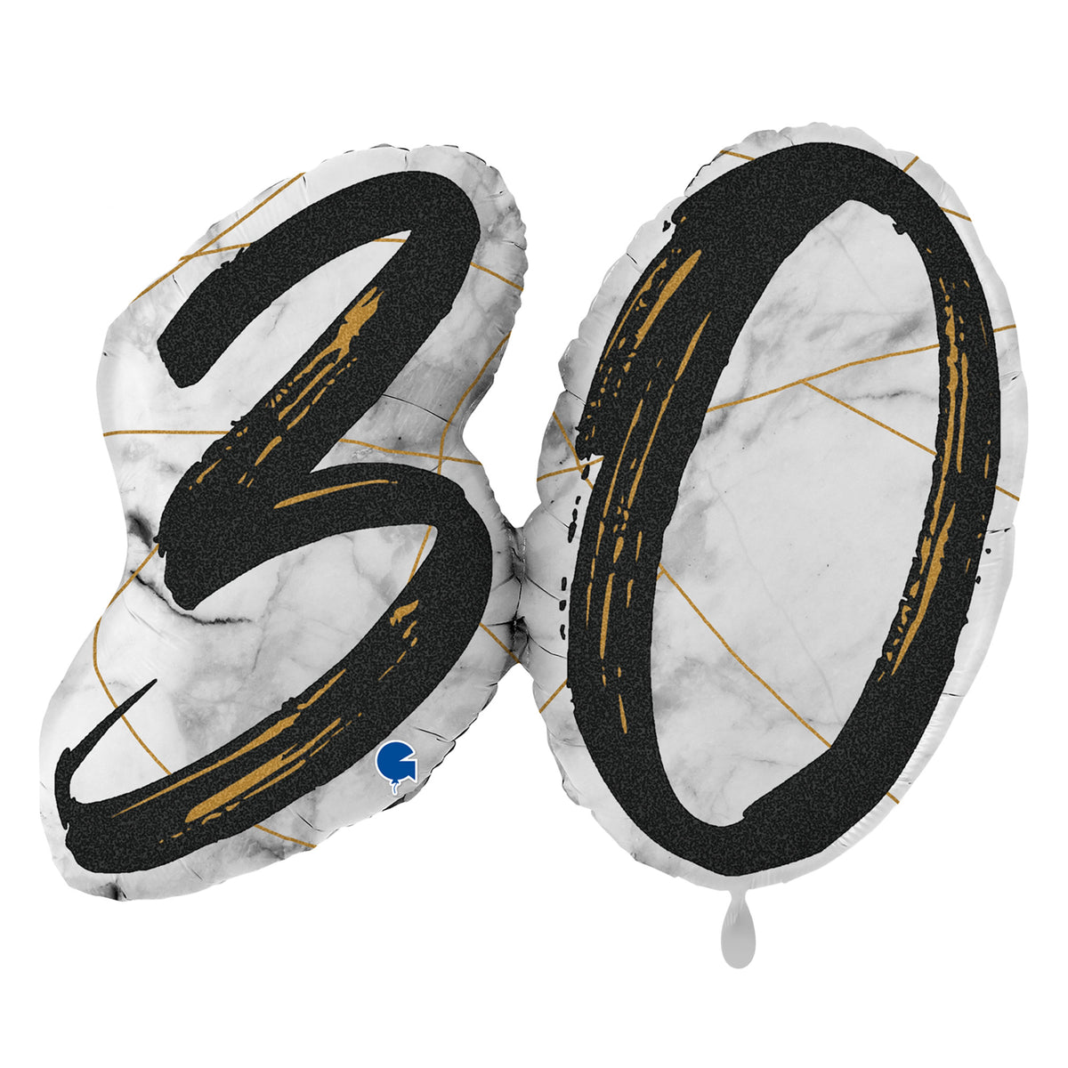 1 ballon XL - Chiffres marbrés 30 noir