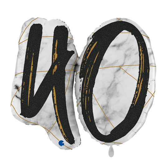 1 Ballon XL - Marble Mate Chiffres 40 Noir