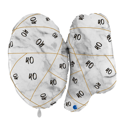 1 Ballon XL - Marble Mate Chiffres 40 Noir