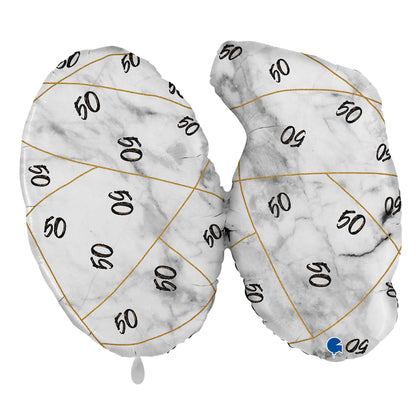1 Ballon XL - Marble Mate Numbers 50 Zwart