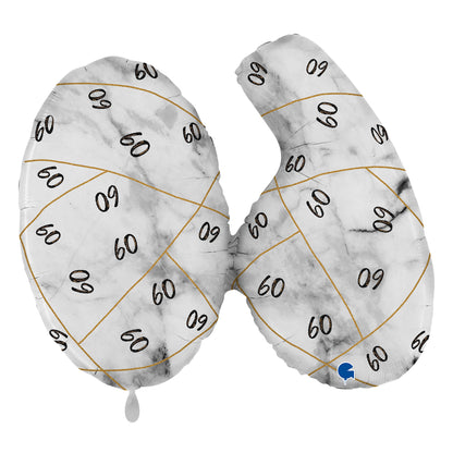 1 Ballon XL - Marble Mate Chiffres 60 Noir