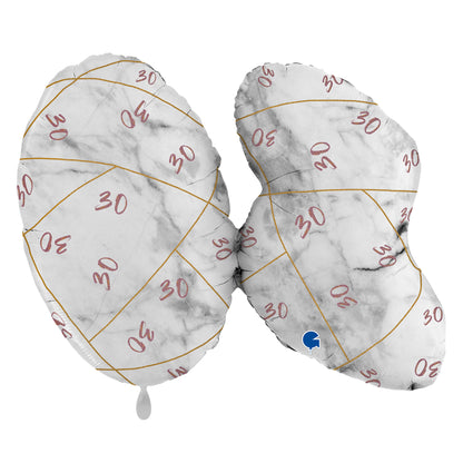 1 Ballon XL - Chiffres marbrés 30 Or Rose