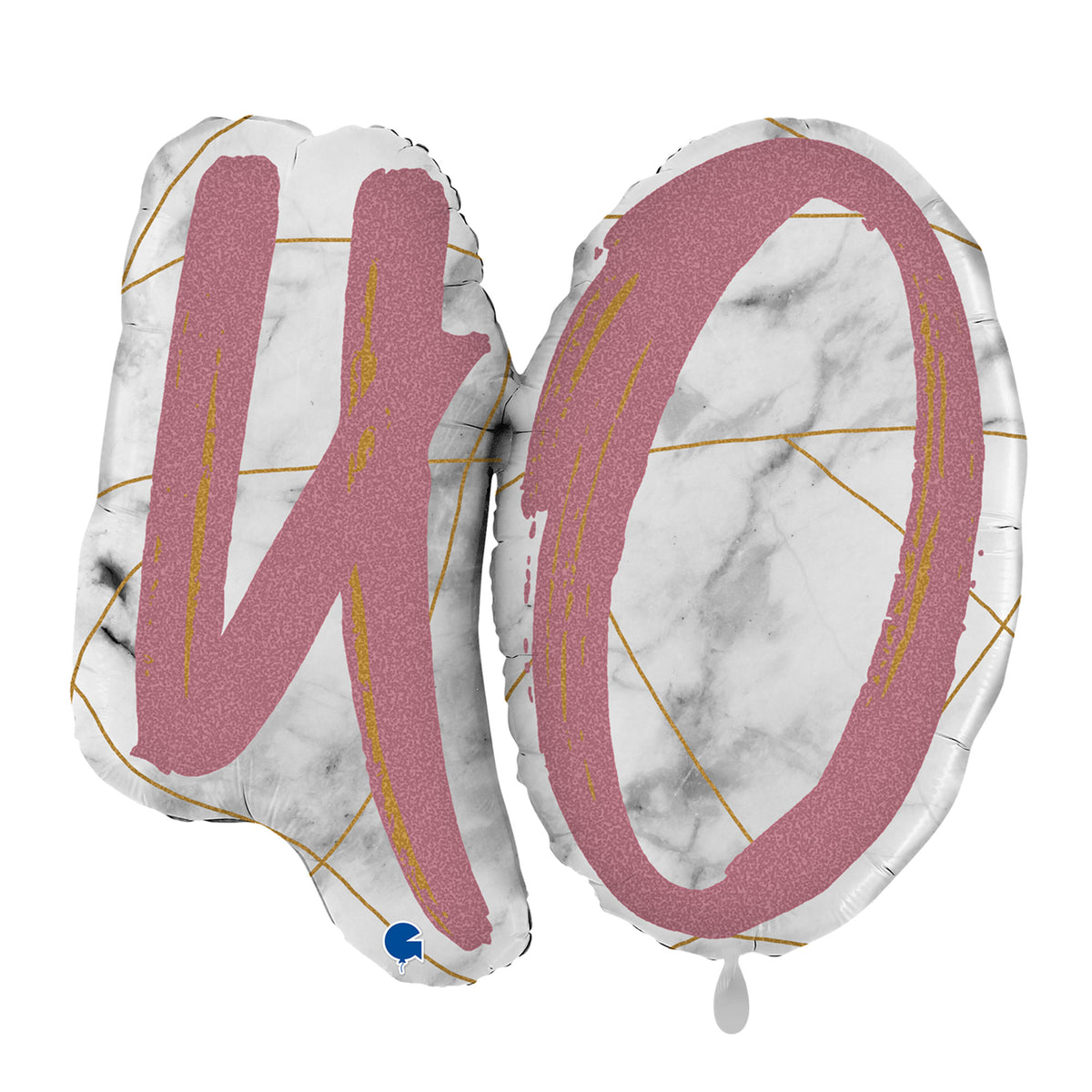 1 Ballon XL - Chiffres 40 Or Rosé Marbré