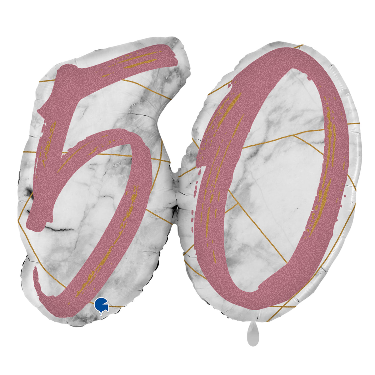 1 Ballon XL - Chiffres marbrés 50 Or rose