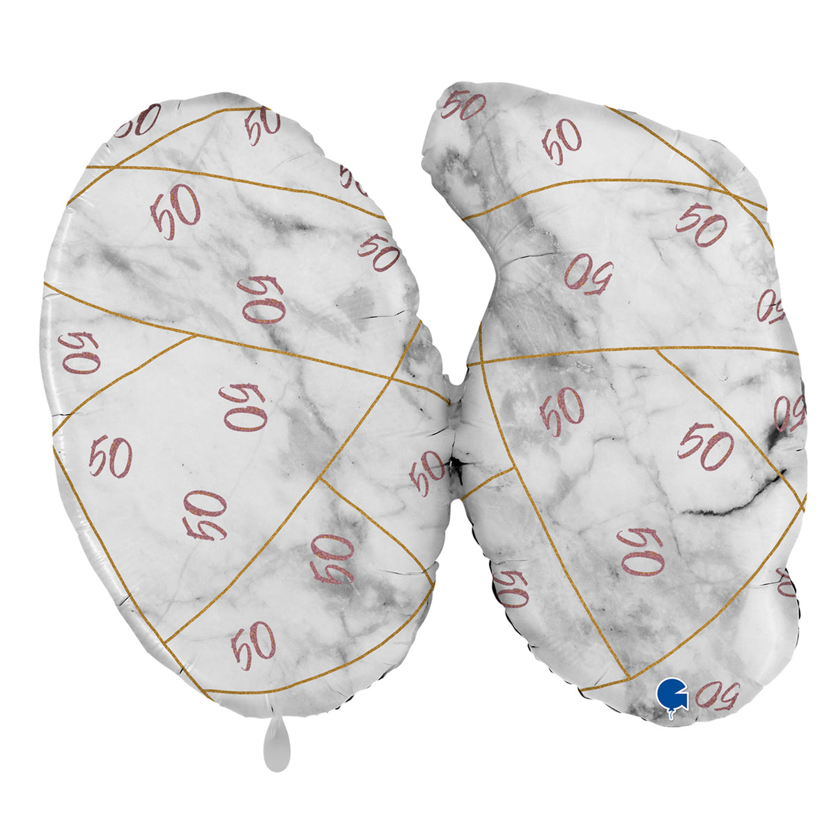 1 Ballon XL - Chiffres marbrés 50 Or rose