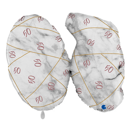 1 Ballon XL - Chiffres marbrés 50 Or rose
