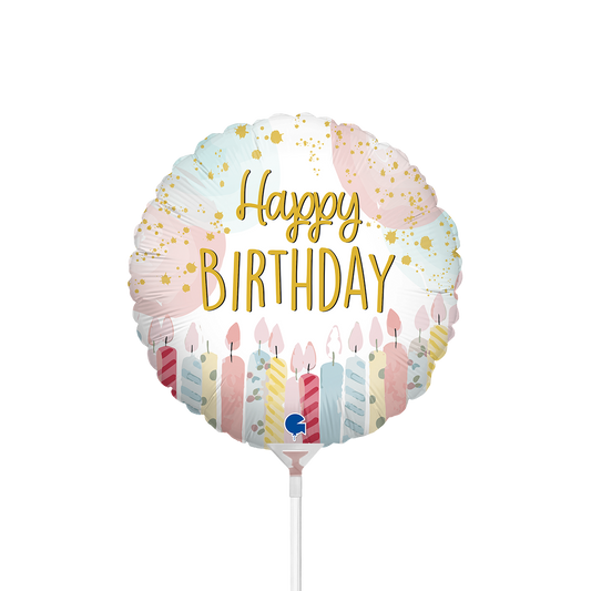 10 miniluchtballonnen - Happy Birthday-kaars (onverpakt)