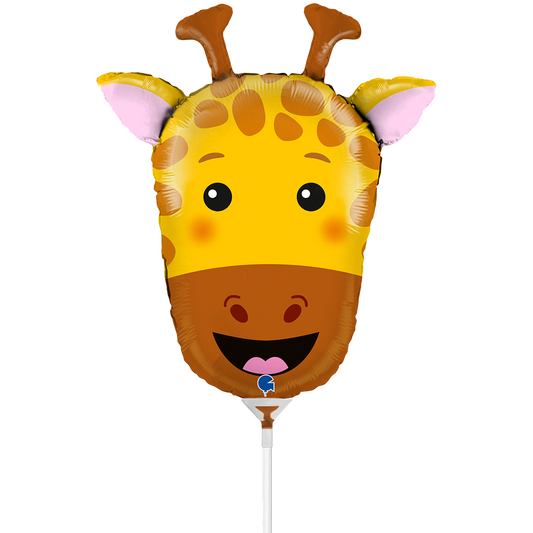 10 Mini ballonnen luchtgevuld - Giraffenkop (onverpakt)