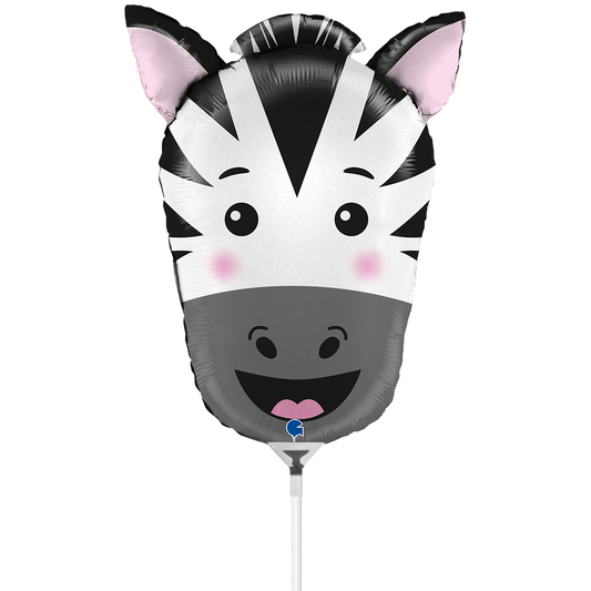 10 Miniballonnen Luchtgevuld - Zebrahoofd (Onverpakt)