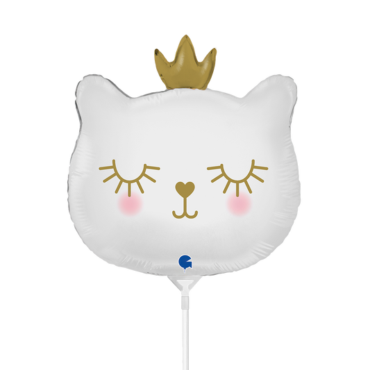10 Mini-ballonnen luchtgevuld - Kattenprinses - Wit (Onverpakt)