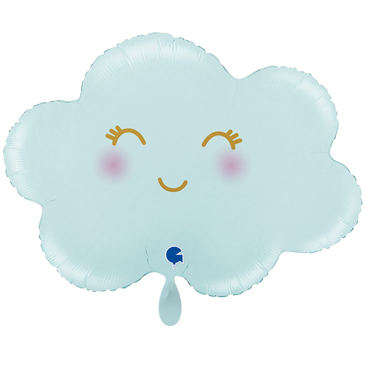 1 Ballon XXL - Nuage Satiné Pastel Bleu