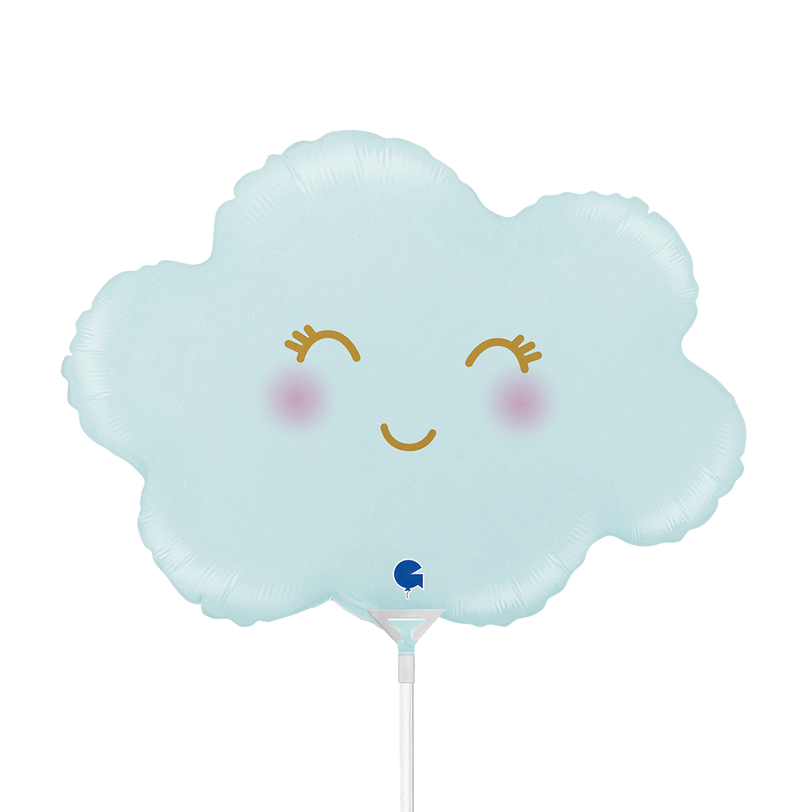 10 Mini-ballons gonflés à l'air - Nuage Bleu Pastel Satiné (Non emballé)
