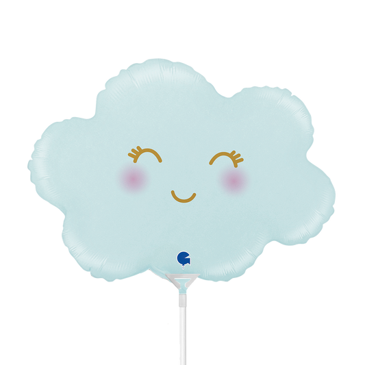 10 Miniballonnen met Lucht - Cloud Satijn Pastelblauw (Onverpakt)