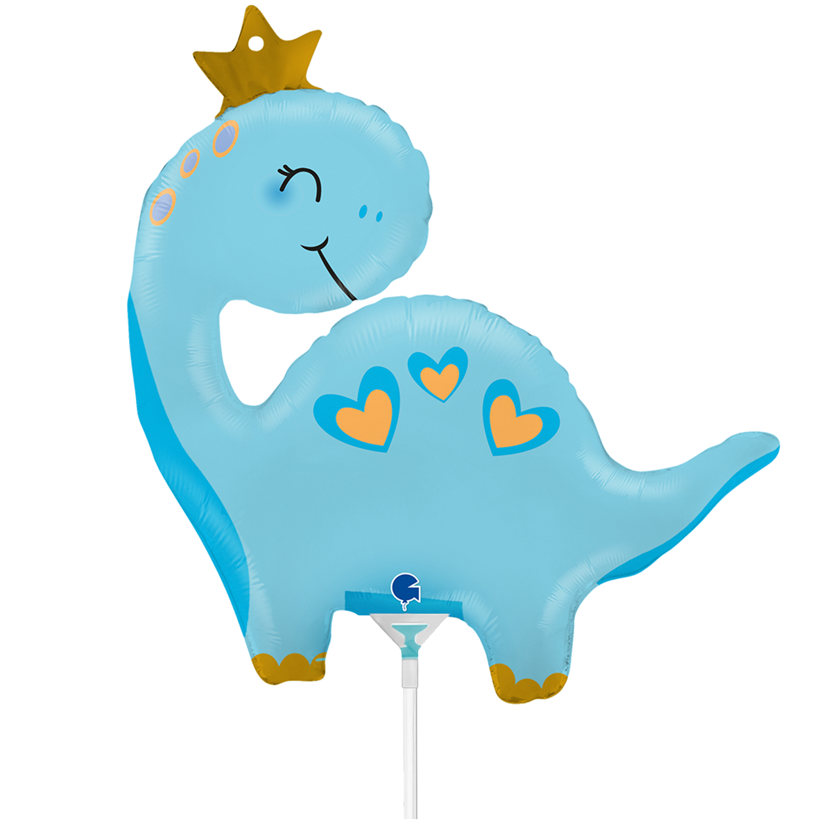 10 mini ballonnen (luchtgevuld) - Blauwe Dino (onverpakt)